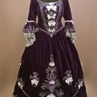 Женское платье в стиле барокко (Фиолетовое)