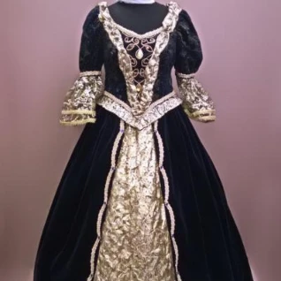 Женское платье в стиле барокко (Тёмно-синее)