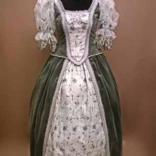 Женское платье в стиле барокко с бисером (Серое)