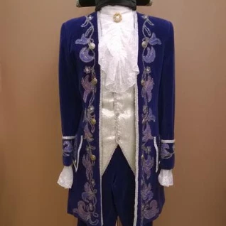 Мужской исторический костюм барокко сапфировый