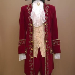 Мужской исторический костюм барокко (Красный)