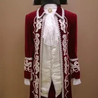 Мужской исторический костюм барокко (Малиновый)