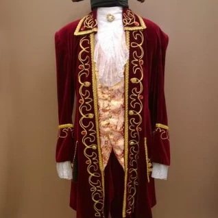 Мужской исторический костюм барокко (Малиновый)