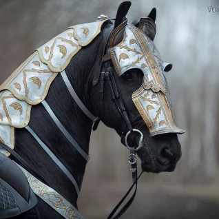 Кожаные рыцарские доспехи на коня