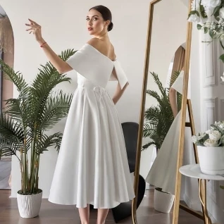 Платье Альбина Белое миди