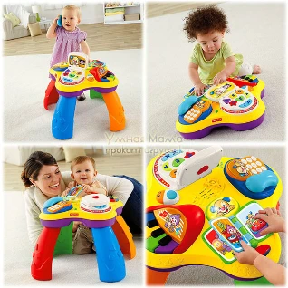 ОБУЧАЮЩИЙ СТОЛИК "СМЕЙСЯ И УЧИСЬ", FISHER PRICE ЖЕЛТЫЙ