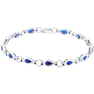 Женский браслет серебряный синий