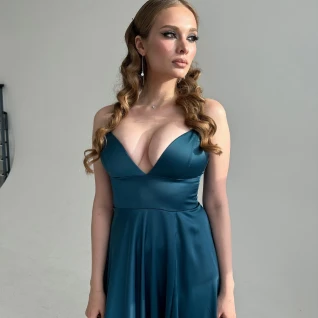 Платье вечернее Каролина морская волна