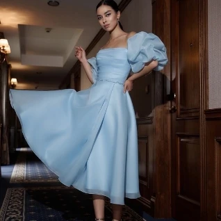 Платье вечернее Кайли миди с рукавами