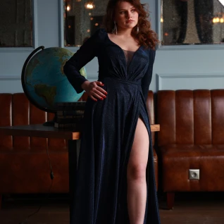 Платье вечернее Теона синее