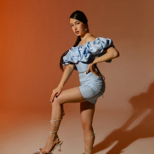 Платье вечернее Боул Blue мини