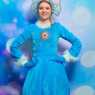 Снегурочка голубая бархатная 