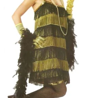 Ретро черно-желтое платье