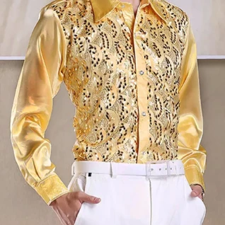 Рубашка диско золотая 