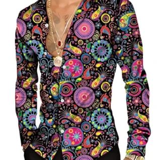 Рубашка диско разноцветная