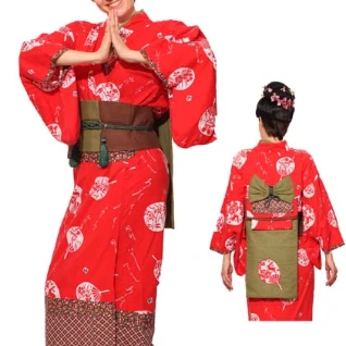 Гейша красная хлопок Костюм