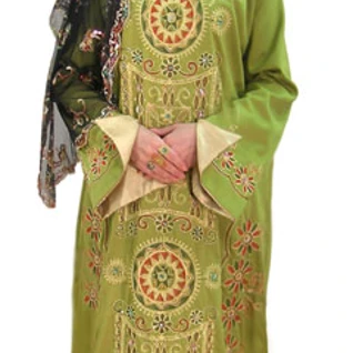 Восточное оливковое Платье