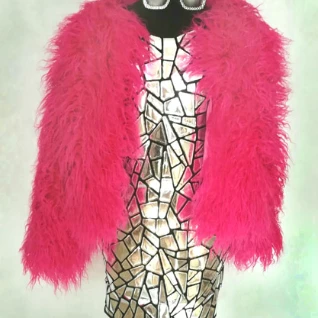 Платье зеркальное с шубкой