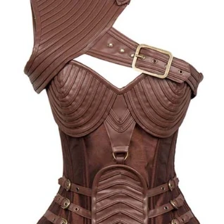 Корсет коричневый с плечом 