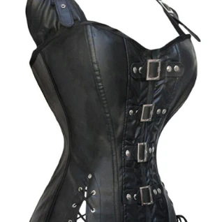 Корсет женский черный кожаный