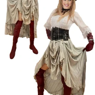 Юбка серая стимпанк Костюм женский