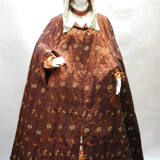 "ПЛАЩ С КАПЮШОНОМ ИСТОРИЧЕСКИЙ ЖЕНСКИЙ ""ВЕНЕЦИЯ"" (ТАФТА) №6"