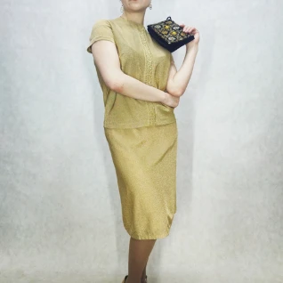 КОСТЮМ ВЕЧЕРНИЙ ЖЕНСКИЙ 70-ых годов (джерси с люрексом)