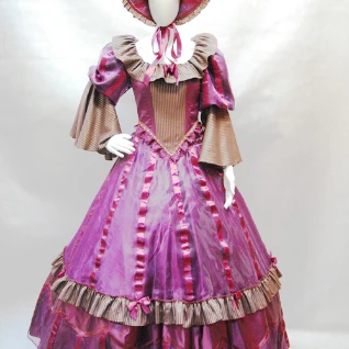 ПЛАТЬЕ БИДЕРМЕЙЕР №4 (брусничный шелк) 1830-1850 г.