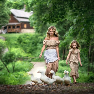 Детское льняное платье капучино