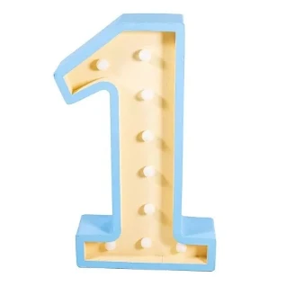 Цифра 1 голцбая с лампочками