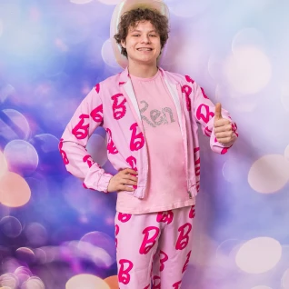 Кен розовый костюм