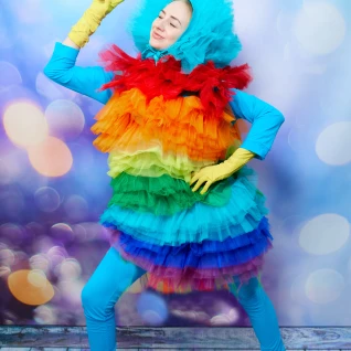 Фьек разноцветный костюм