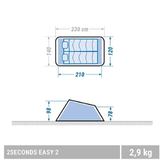 Автоматическая двухместная палатка Quechua 2Seconds Easy 2