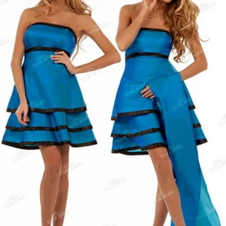 Ярко голубое вечернее коктейльное платье
