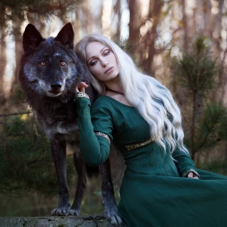 Зеленое средневековое льняное платье Лайла