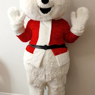 Ростовая кукла Белый Мишка Новогодний