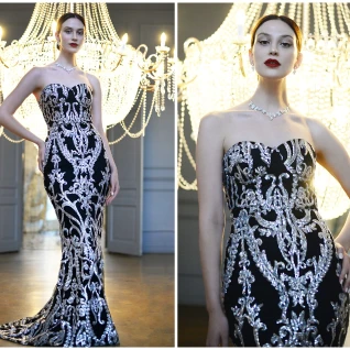 Платье вечернее блестящее Oscar