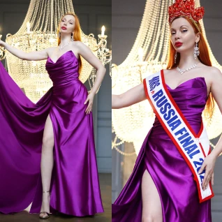 Платье вечернее с разрезом Bat