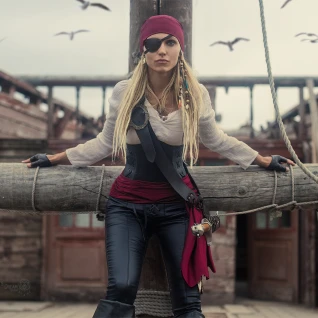 Костюм пиратки Веселый Роджер