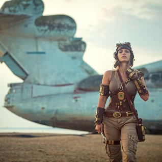 Женский стимпанк милитари костюм Инженер Гаечка