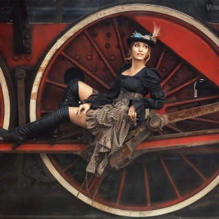 Стимпанк викторианский исторический костюм проводницы