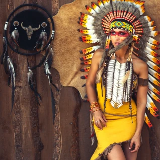 Костюм женский индейца индианки скво вестерн дикий запад