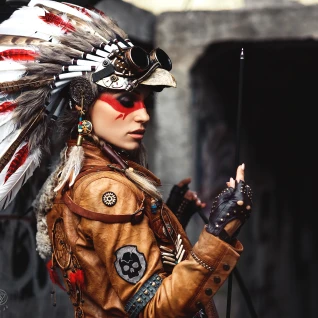 костюм постапокалипсис кибер индейца индианки скво вестерн дикий запад Нагваль