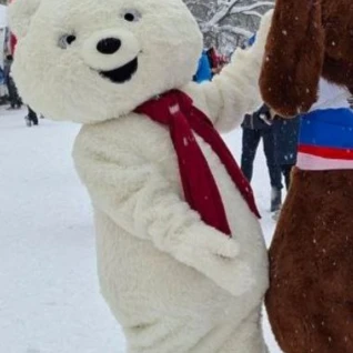 Ростовая кукла Белый Мишка Олимпишка