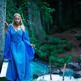 Средневековый костюм эльфийки Властелин колец Арвен Ривенделл