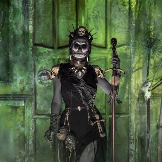 Костюм жрицы Вуду кодуньи ведьмы африканской принцессы мертвых