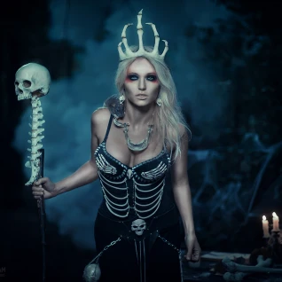 Костюм ведьмы колдуньи некроманта на хэллоуин