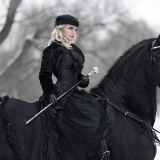 Черный готический викторианский костюм Леди в черном