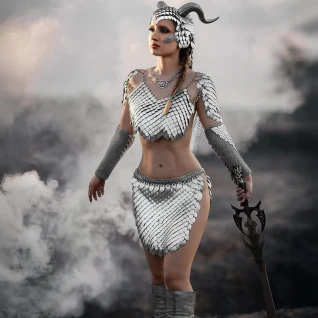 Женский костюм дракона кольчуга стальная чешуя 