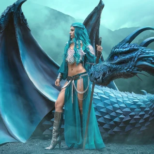 Женский костюм фэнтези эльфийки амазонки валькирии принцессы драконов